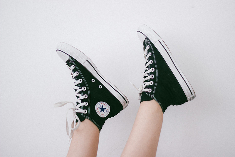 Black high-top sneakers